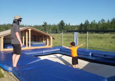 Athlete on a trampoline