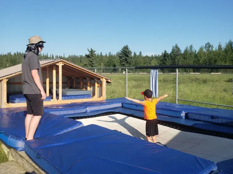 Athlete on a trampoline